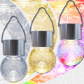 GIGALUMI Solar Lights Outdoor Waterproof, 12 Pack Solar Hanging Lights Garden Decor, Gifts for Women, Solar Outdoor Lantern Waterproof Cracked