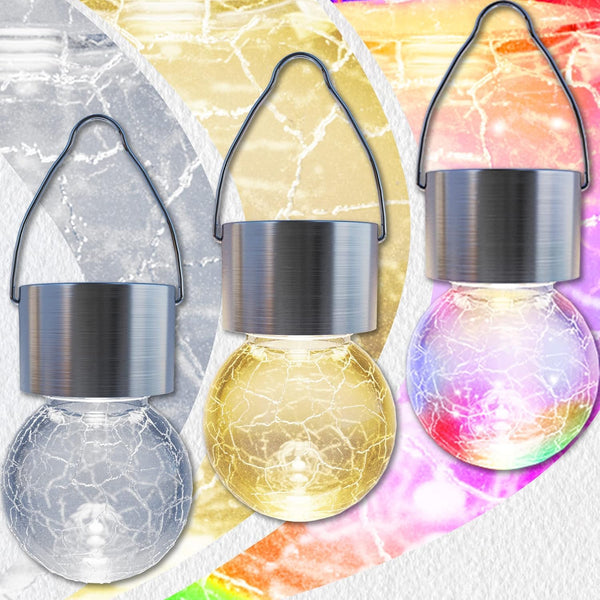 GIGALUMI Solar Lights Outdoor Waterproof, 12 Pack Solar Hanging Lights Garden Decor, Gifts for Women, Solar Outdoor Lantern Waterproof Cracked