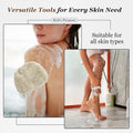 Natural Exfoliating Shower Gloves and Loofah Sponge Set, Gentle Body Scrubber Mitts with Hemp Fiber for Women and Men, 3-Pack Bath Accessories