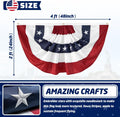 2x4 Ft American Pleated Fan Flag USA Bunting 4th of July Flags Decor Outside Porch Garden Banner Embroidered Patriotic Stars & Sewn Stripes Canvas