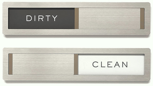 Dishwasher Magnet Clean Dirty Sign, Kubik Letters Premium Stainless Steel Grade 