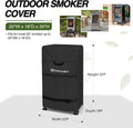 Porch Shield 30 Inch Electric Smoker Cover for Masterbuilt Smoker, Waterproof Heavy Duty Outdoor Smoker Grill Covers 20W X 18D X 33H Inch, Black