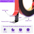 Gasenvan Double Sided Tape Heavy Duty, Mounting Adhesive Tape 1/4 in x 15.4 ft, Waterproof Adhesive Strip Tape for Indoor & Outdoor, Automotive