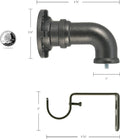 Decopolitan Industrial Wrap around Telescoping Curtain Rod Set, 72-144", Bronze