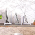 Juvale 3-Piece Plate Organizer - Space-Saving Cabinet Storage & Dish Storage Rack - Plate Stand & Pot Lid Holder - Pack of 3, White, 1 Large & 2 Small