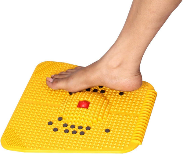 Gadget Deals Acupressure Mat - Yellow, Manual Foot Massager - Massage Mat, Rolling Therapy for Sciatica, Leg Pain, Cramps, Heel, Knee, Piles,