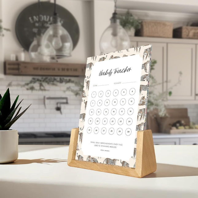 Habit Tracker Calendar - Made in USA, Designed by Local Artist, Motivational 30 day monthly challenge - Tool and gift fo