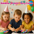 ZMLM Rainbow Scratch Paper Art Crafts, 100PCS Rainbow Scratch Paper Art for 3 4 5 6 7 8 9 Years Old Girls Boys, Arts and Crafts for Kids 4-6,