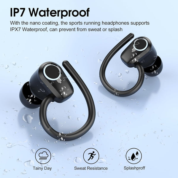 Wireless Earbuds, 2025 Ear Buds Bluetooth 5.3 Headphones Sport, 50H Playtime Bluetooth Earbuds, HD Stereo Noise Cancelling Earbud, Dual LED