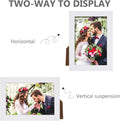 PECULA 2 Pack 4x6 Frames, White Wall & Tabletop Display, Clear Photo Frame White 4x6in
