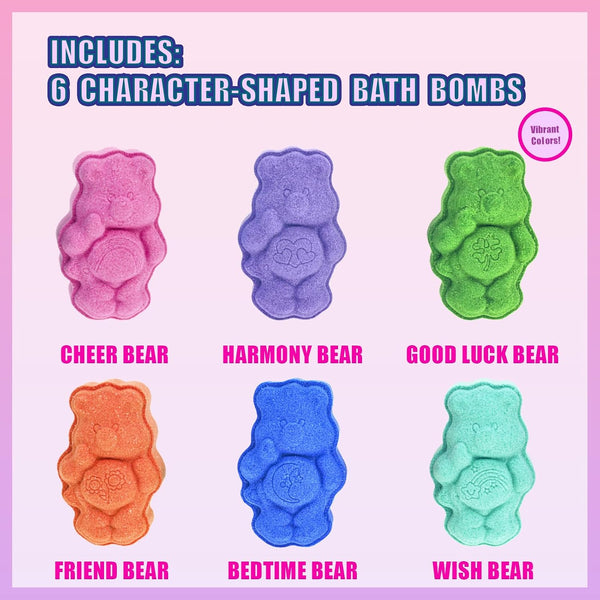 Care Bears Bath Bomb Set, 6-Piece Bubble Gum Scented, Ages 3+