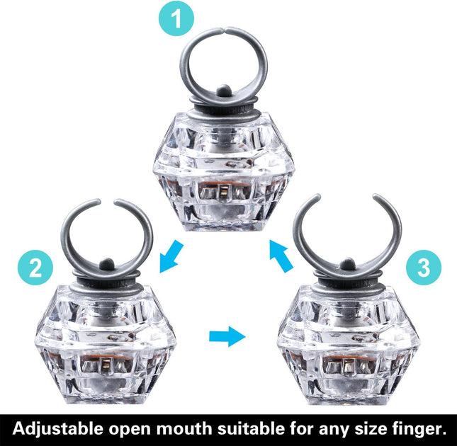 Konsait Flashing Led Light up Rings Bachelorette Party Favors Toys Grow in the Dark Party Suppiles Diamond Bling Rings f