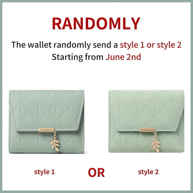 Bifold Wallet Women Leather RFID Blocking Card Holder Compact Wallet Zipper Coin