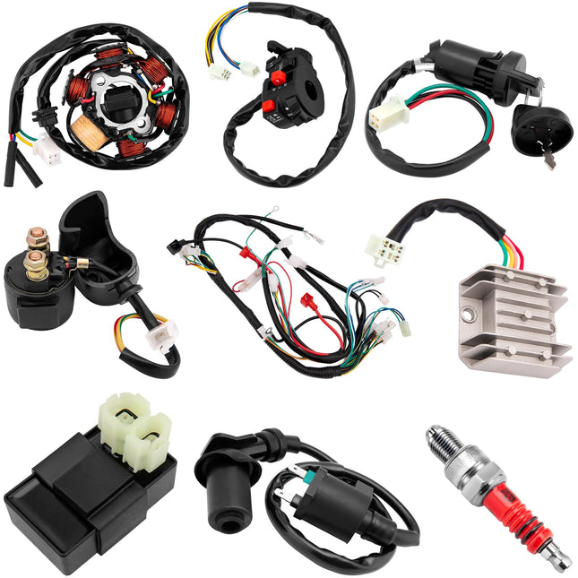 Complete Wiring Harness Kit for ATV Quad 4 Stroke 50Cc 70Cc 90Cc 110Cc 125Cc Pit Quad Dirt Bike Go Kart Quad Wire Harnes