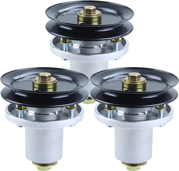 3 Pack 607418 Spindle Assembly with 604664 Pulley Replaces Hustler 607418 Spindle 607418, 601804 Hustler 601804 Spindle Assembly, Hustler Raptor