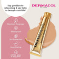 Dermacol - Full Coverage Foundation, Liquid Makeup Matte Foundation with SPF 30, Waterproof Foundation for Oily Skin, Acne, & under Eye Bags,