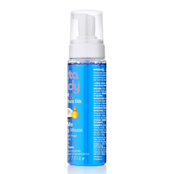 Lottabody Wrap Me Foaming Mousse with Coconut & Shea Oils, Lightweight Moisture-Rich Curl-Defining & Frizz-Control Styling Mousse for Natural