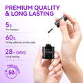 Gelike EC Gel Nail Glue for Press Ons: 6 in 1 Strong UV Nail Glue for Nail Tips and Acrylic Nail - Long Lasting 28 Days Hold Quick UV Cure - Hema