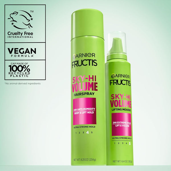 Garnier Fructis Style Sky-Hi Volume Mousse, Extreme Hold, 6.4 Oz, 3 Count (Packaging May Vary) Not Specified 6.4 Fl Oz (Pack of 3)