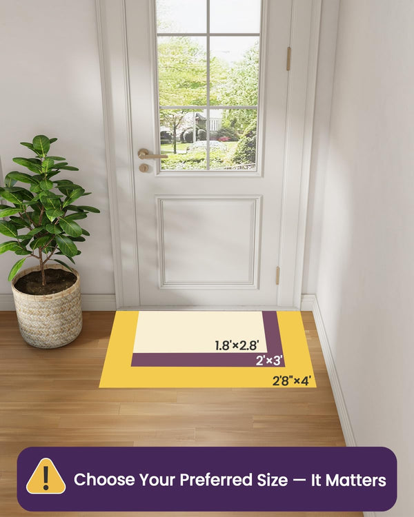 DEXI Front Door Mat 24X36, Washable Entryway Mat with Non Slip Backing, Low Profile Absorbent Moisture Dirt Trapper Entrance Floor Mats for Entry