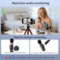 2-Pack Wireless Mini Lavalier Lapel Microphone for iPhone,iPad(Lightning) - 65ft Cordless Clip on Dual Mics with Noise Reduction 6H Working Time