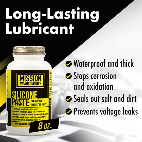 Mission Automotive Silicone Dielectric Grease Paste - 8 Oz Dielectric Grease for Electrical Connectors and Spark Plug Protection - Waterproof