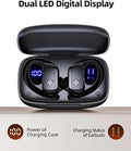 bmanl Wireless Earbuds Bluetooth Headphones Over Ear Hooks Ear Buds with 80H Playtime, LED Power Display, Dual Mic Clear Calls, Sports Wireless