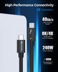 Cable Matters [Intel Certified] 40Gbps Thunderbolt 4 Cable, 3.3ft / 1m | Black, [8K@60Hz / 4K@240Hz, 240W Charging, 40Gbps Data Transfer],