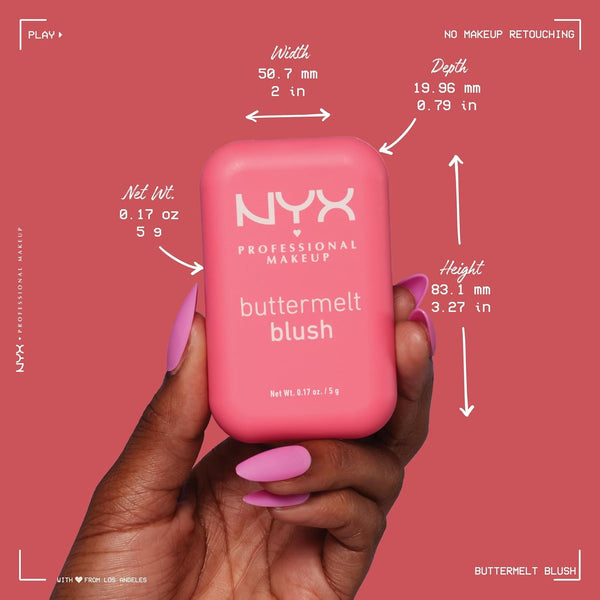 NYX PROFESSIONAL MAKEUP Buttermelt Powder Blush, Fade and Transfer-Resistant Blush, up to 12HR Make up Wear, Vegan Formula - Butta Together