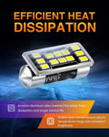 DE3175 DE3021 LED Dome Light Bulbs 640 Lumens Extremely Bright 3020 12-EX Chipsets 1.25 inches 31mm DE3022 3175 LED Bulbs for Interior Map Door