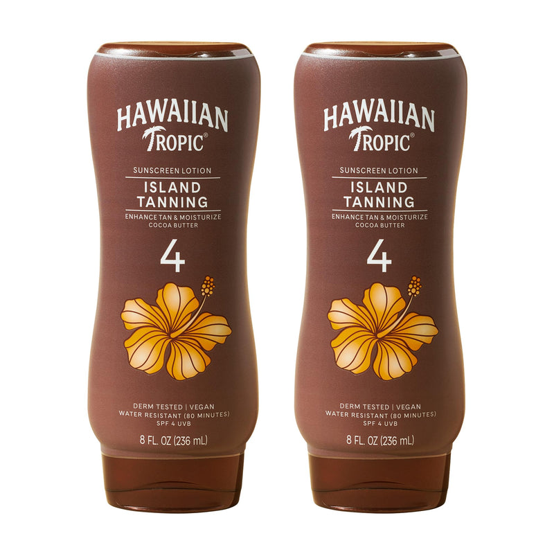 Hawaiian Tropic Island Tanning Lotion, SPF 4, Twin Pack 8 Ounce (Pack of 2)
