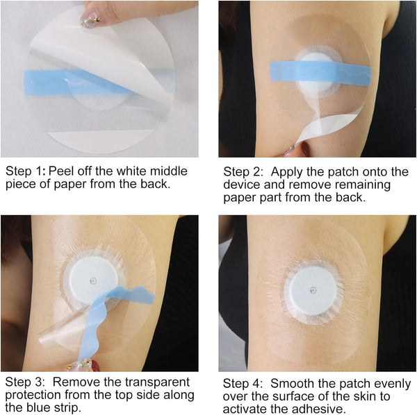 60Pack Libre Sensor Covers Latex-Free Medical Adhesive Patches for Libre 2/3 Precut CGM Tape with No Glue On The Center Waterproof and Strong