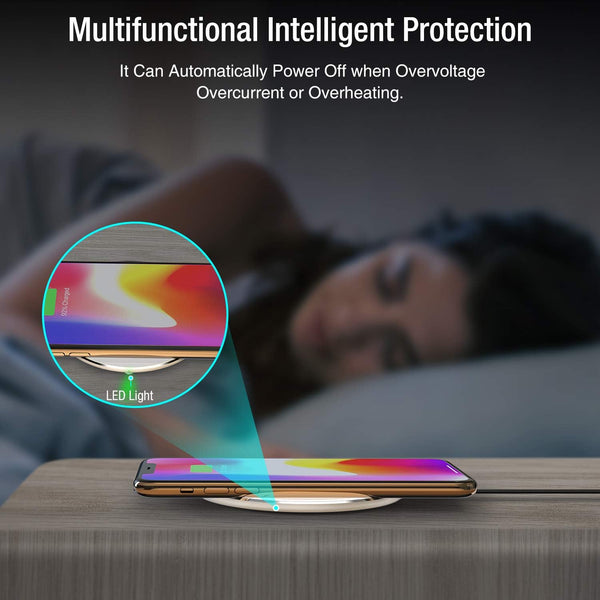 TOZO Ultra-Thin Portable Wireless Charger 15W Max Fast Wireless Charging Pad Compatible with iPhone 17/16 Plus/16 Pro Max /15/14/13/SE/Series,