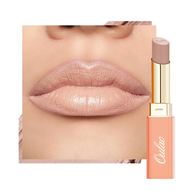 Oulac Beige Lipsticks for Women, Pale Nude Matte Lip Base, Full Coverage Lip Col