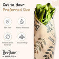 BeePure Reusable Beeswax Food Wrap - Eco-Friendly, Sustainable Wrap Roll (15"x80") - Plant & Bee Pattern for Food Storage BP-ROLL-NATURE