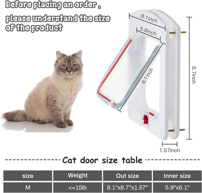 Saintrygo Pet Door for Cats and Dog Cat Flap Door Interior Exterior Cat Weatherp