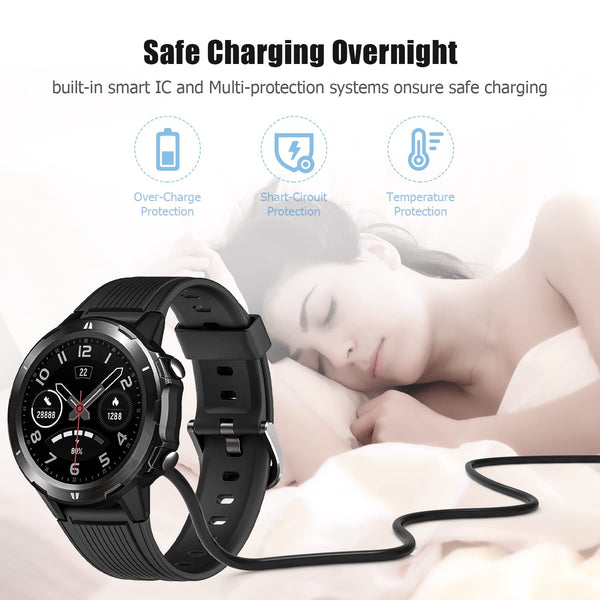 2-Pack 3.3-Feet Smart Watch Charger for Letsfit Willful YAMAY VeryFitPro 3-Ft 2pcs