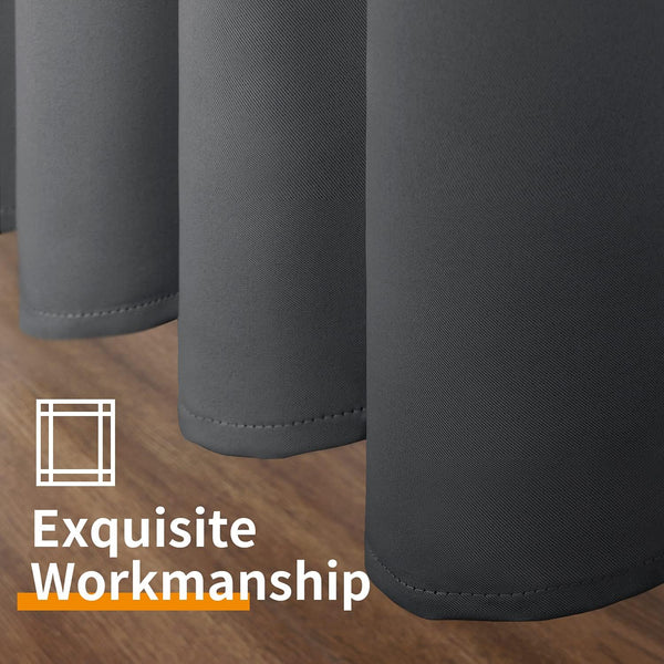 YoungsTex Blackout Curtains 63 Inches Long, Room Darkening Bedroom Drapes | Grommet Thermal Insulated Privacy for Living Room Window, 2 Panels, 42