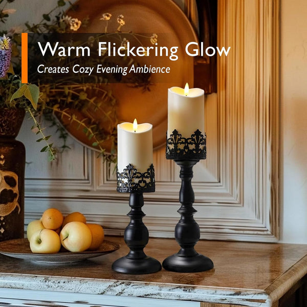 Homemory 6"x3" Outdoor Waterproof Flameless Candles, LED Candles, Battery Operated Candles with Remote and Timers, Electric Fake Plastic Pillar
