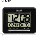 Sharp Atomic Digital Alarm Clock | Auto Set, Time Display, Date Display, Temperature Display