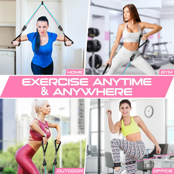 RENRANRING Resistance Bands for Working Out, 150LBS Exercise Bands, Workout Bands, Resistance Bands Set with Handles for Men Women, Legs Ankle
