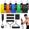 Resistance Bands Set, Himaly Exercise Bands Strength Training Fitness Bands Workout Elastic Bands with Legs Ankle Straps, Door Anchor, Handles &