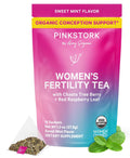 Pink Stork Organic Fertility Tea - Supports Conception for Her & Hormone Balance with Chaste Tree Berry (Vitex), Mint, and Red Raspberry Leaf -