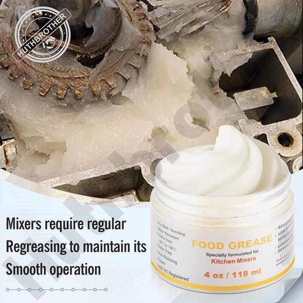 4 Oz Food Grade Grease for Kitchen Aid Stand Mixer - by Huthbrother, Universally for Kitchen Stand Mixer, Mixer Gear Attachments, Include Gasket