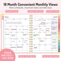 Forvencer Planner 2027-2028, 18 Month Calendar Planner, Jan 2027-June 2028 Pink 6.3"x8.4" (Jan 2027 - Jun 2028)