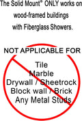 Grab Bar Mounting Kit for Fiberglass Showers - The Solid Mount Made in USA | Anchors directly into a wall stud. One-piece spacer helps prevent