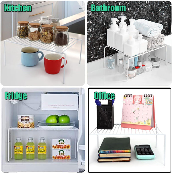 Cabinet Storage Shelf Rack Set of 2, Medium (13 X 9.4 Inch) Rustproof Metal Wire Kitchen Cabinet Organizer and Storage, Cupboard Spice Shelf Rack