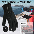 AURUZA Winter Gloves Men Women, Zipper Cycling Gloves Touch Screen, Windproof Warm Gloves Cold Weather, Anti-Slip Sports Gloves for Cycling