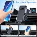 Car Phone Holder Mount, Super Stable Air Vent Cell Phone Car Mount with 2025 Metal Hook Clip, 360Â° Rotation,One Button Release for Iphone,