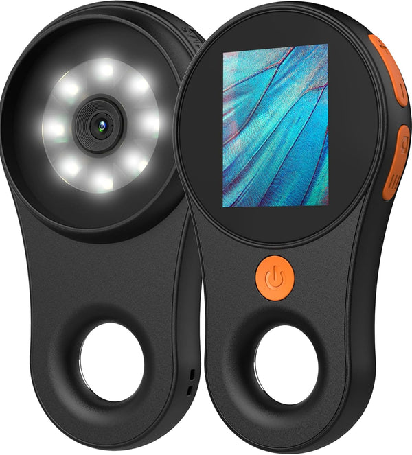 Digital Microscope Handheld 2.0 Inch IPS Color Screen,Portable Digital Magnifying Glass 500X,Marco Microscope for Kids,Built-In 8LED Lights,Usb